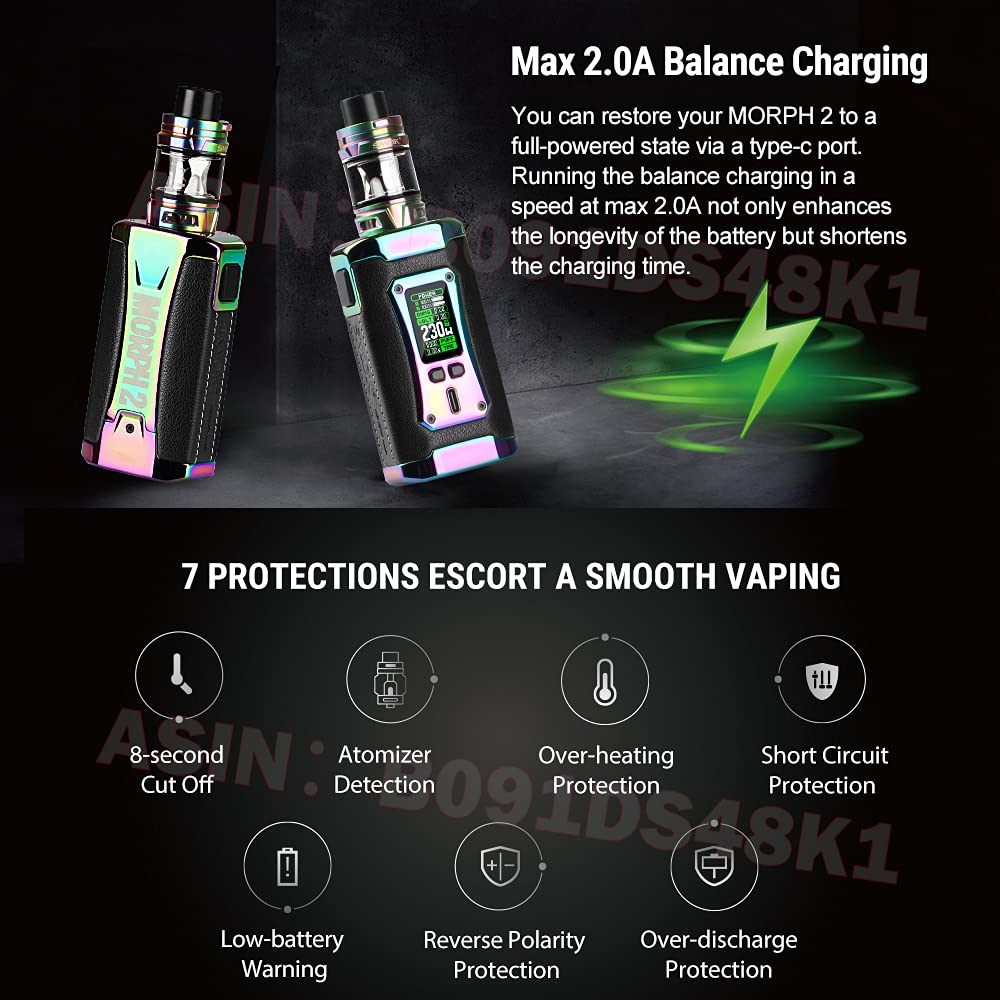 Buy SMOK Morph 2 E Cigarette Vapes Starter Mod Kit, 230W MultiUse