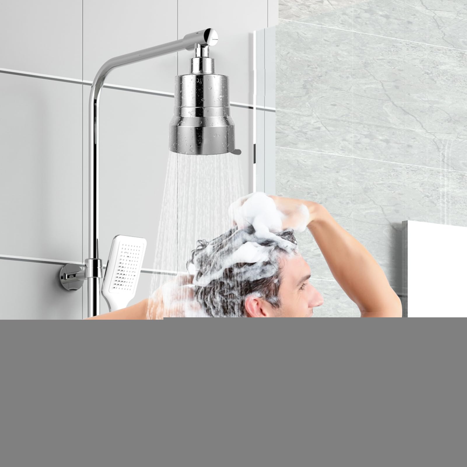 Filtro para la Ducha Accesorio Para Baño | Filtro Para Alcachofa De Ducha Elimina Sustancias Nocivas Metales Pesados Cloro Del Agua Dura