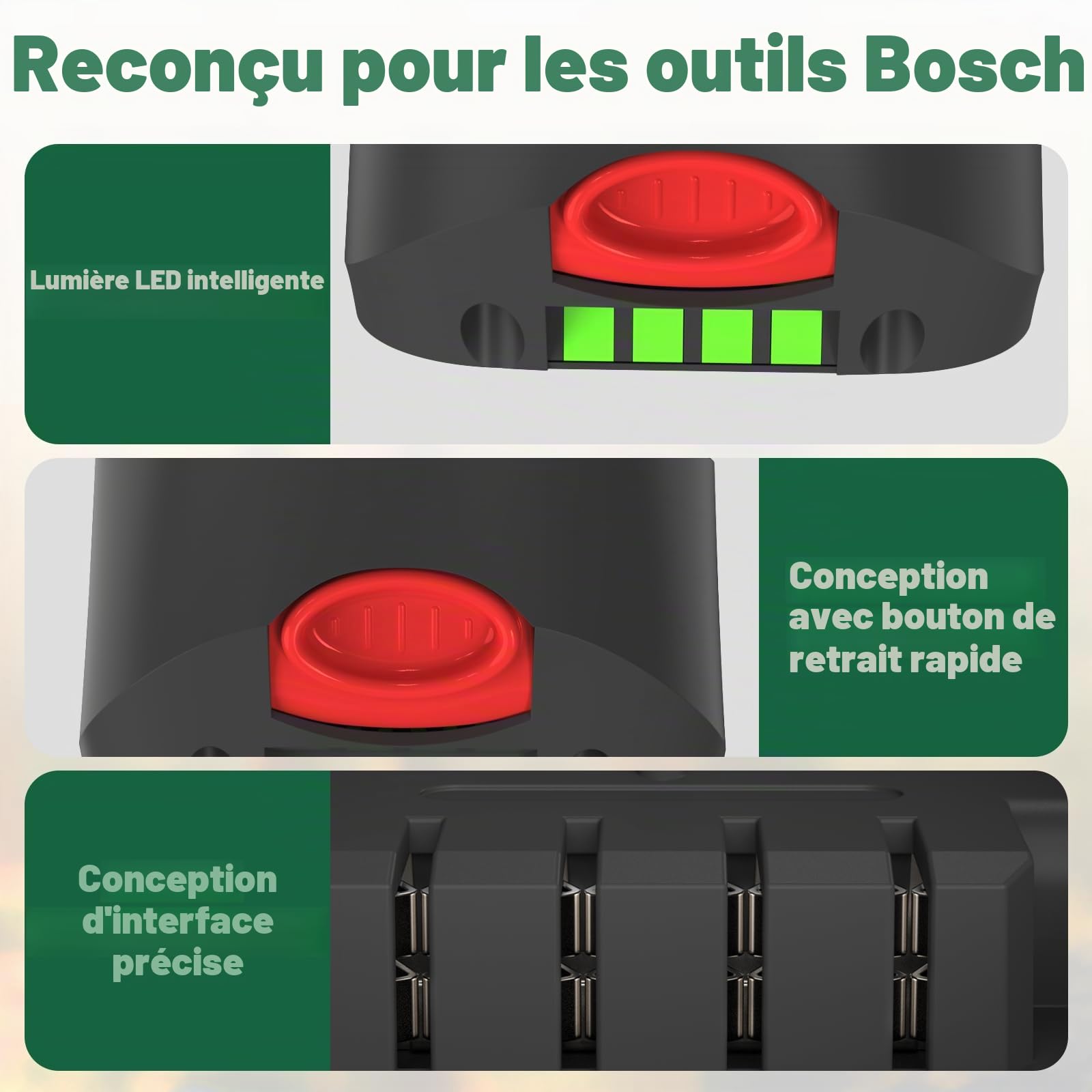 Lot de 2 batteries Li-ion de rechange 18 V 4000 mAh pour Bosch PSB 18 LI-2, PST 18 LI, UNEO MAXXH, Uneo Maxx, PSM/PSR/PSR/PSB 18 LI-2H, 1600Z00000, 2607335040, 2607336207