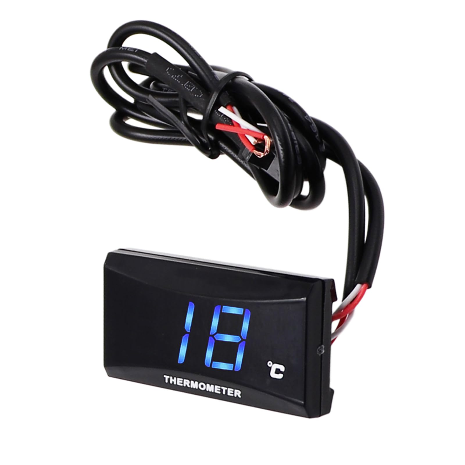 Termómetro digital de temperatura de agua de motocicleta, adaptador de sensor de temperatura de sonda de metal Adecuado universalmente para motocicletas (18 mm)
