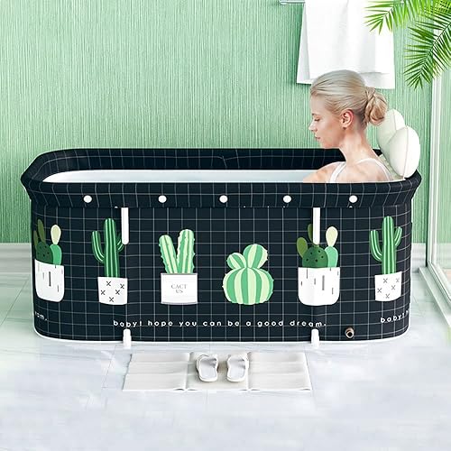 Bañera de hielo plegable para adultos de 47 pulgadas, portátil, de 47 pulgadas, tina de cactus