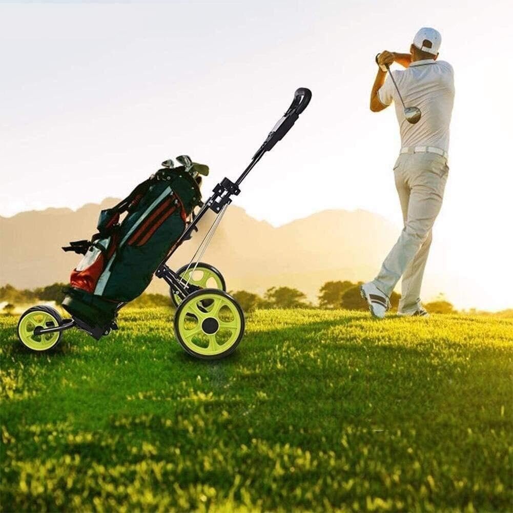 3-Wheel Golf Push Cart, Foldable with Easy Open Design, for Men Women, Aluminum Alloy Frame, Golf Bag Accessories