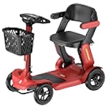Paiseec Powered Folding Mobility Scooter S3 pro, Detachable Battery Foldable Electric Scooter with PAi Safety System for Adults Seniors, 25 Miles 6 MPH 300 lbs, All Terrain, Slope Safety