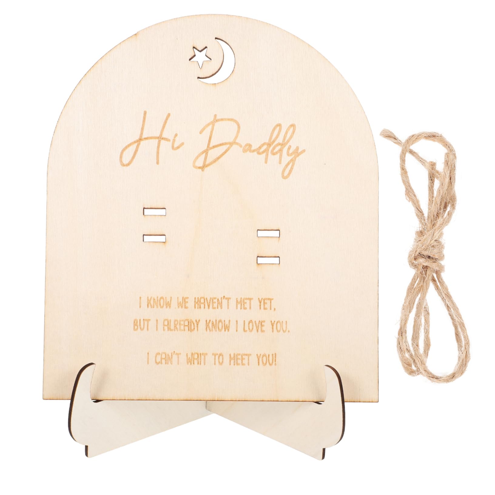 Cabilock 1Set Pregnancy Test Keepsake Board with Stand Unique Wooden Plaque for Announcement Wood Display Sign present for Expecting Parents