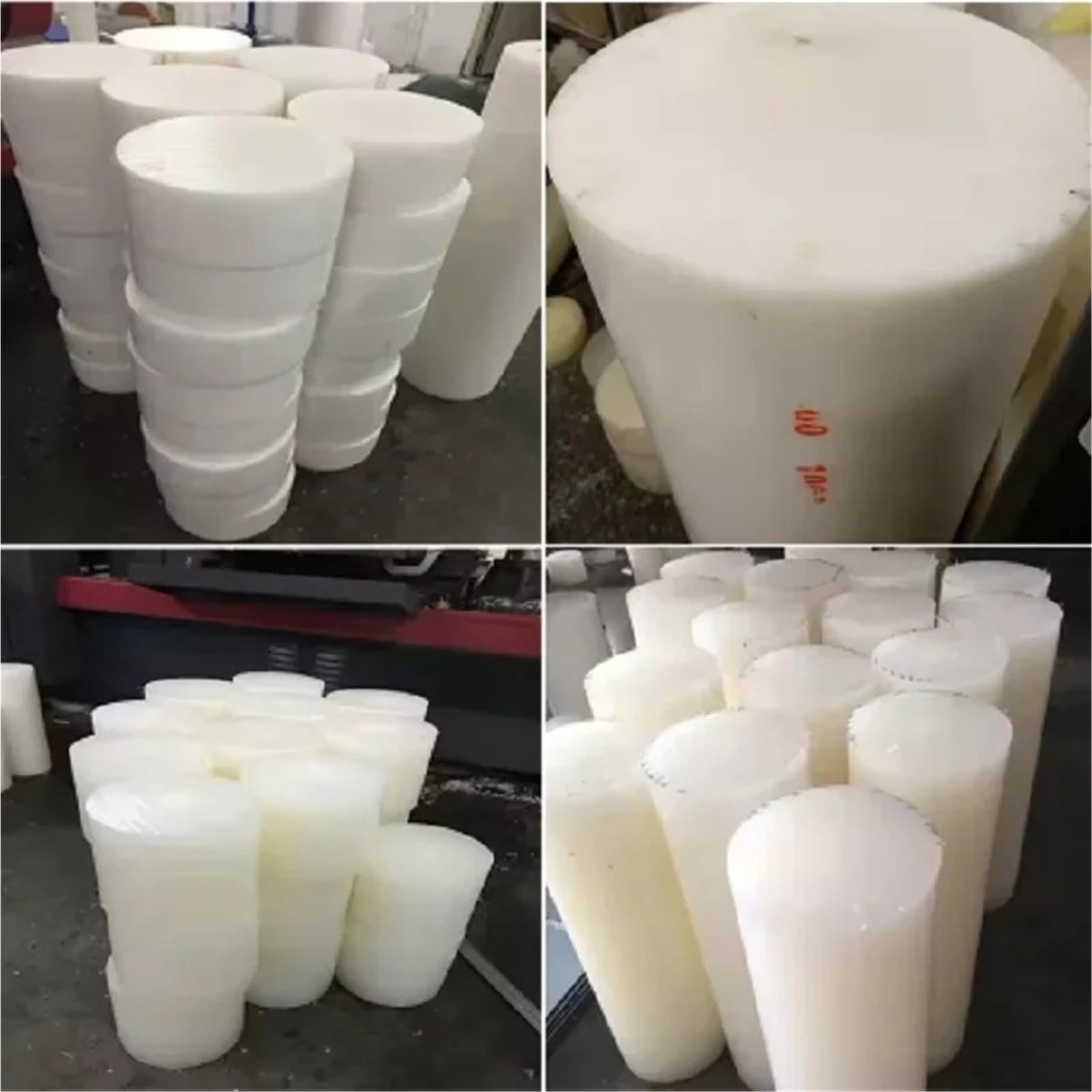 Nylonstange Schwarz Weiß Acetal Delrin Kunststoff POM Nylon Stange Schaft 5mm 6mm 8mm 10mm 12mm ~ 220mm Länge 500mm 1m für Projekte(White,45x500mm 1pc)