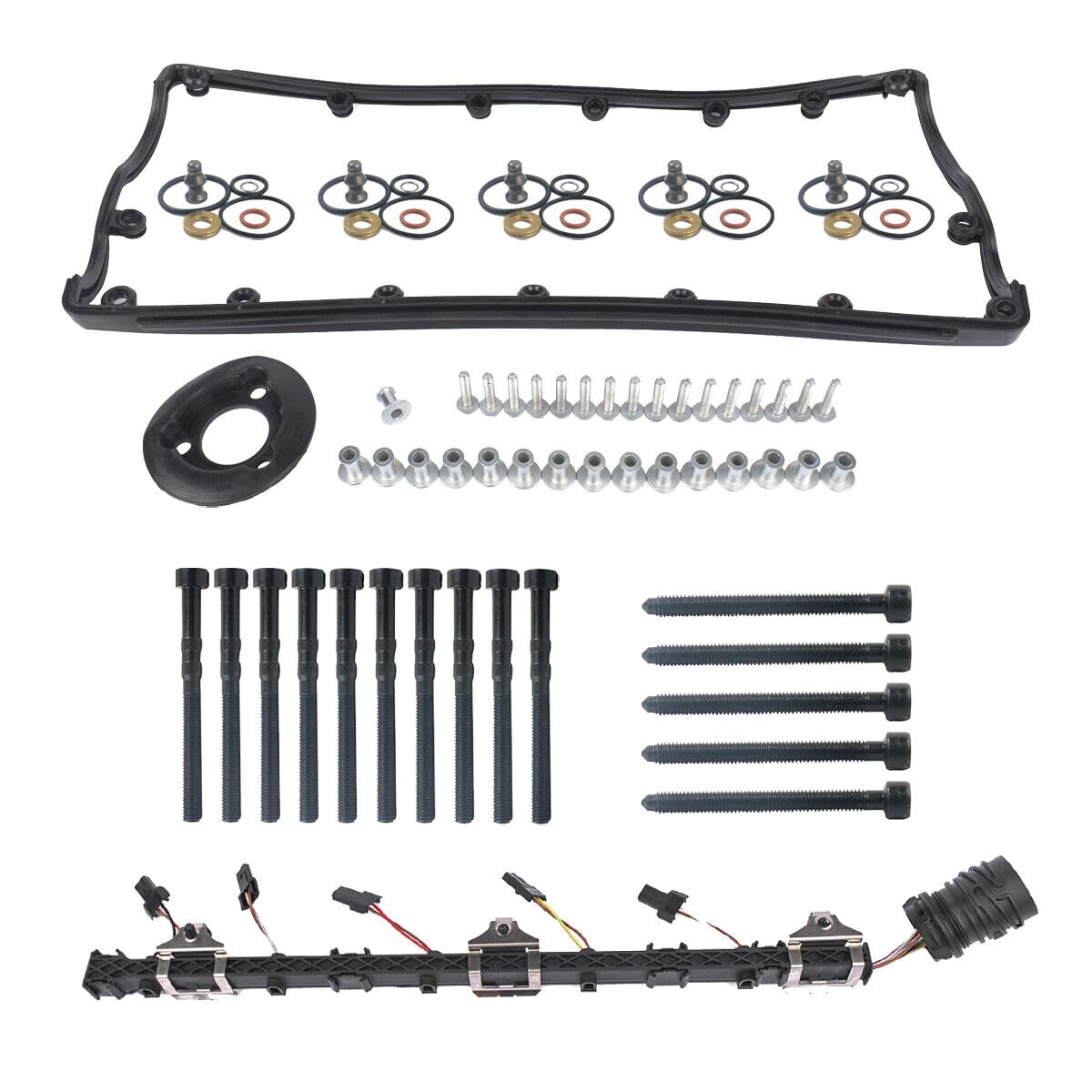Compatibile con T5 Mul-tivan 2.5 TDI Cablaggio Pompa Ugello e Coperchio Valvola Guarnizione AXE AXD BAC 070971033
