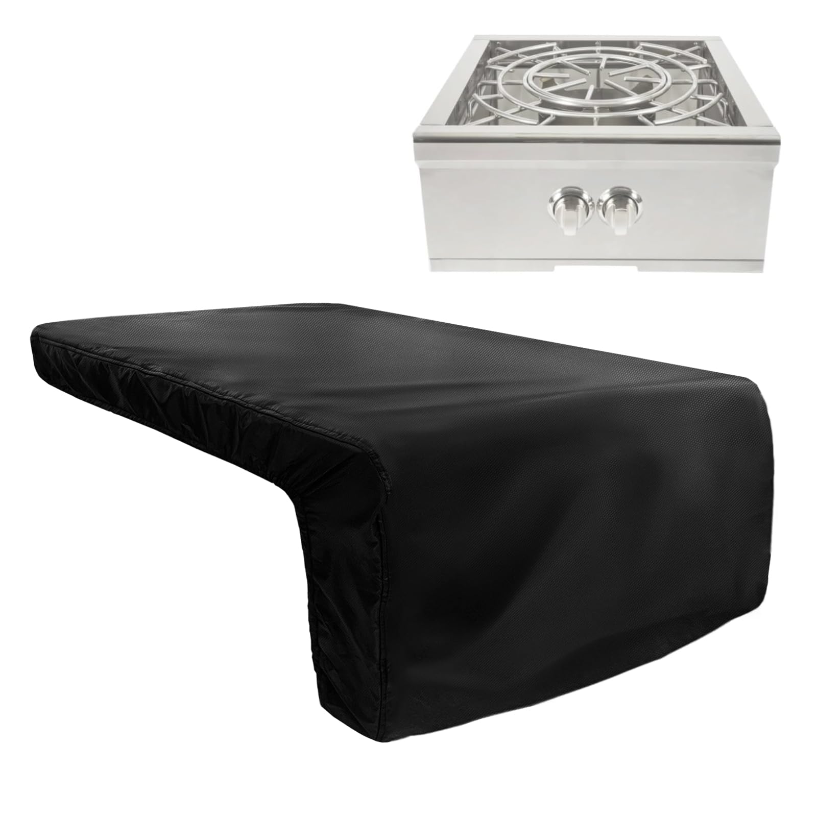 DearHoHo Cover for Coyote Built-in Power Burner,Heavy Duty 600D Waterproof Outdoor Grill Burner Cover with Plush Lining,24.5''L x 24''W x 14.5''H,Black