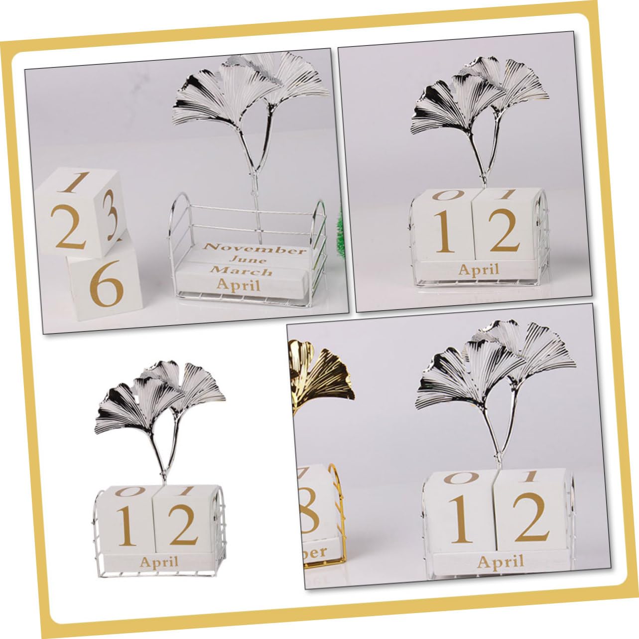 Calendario Perpetuo da Scrivania Calendario Blocchi Decorativo per Ufficio Dimensioni Compatte per Scrivania
