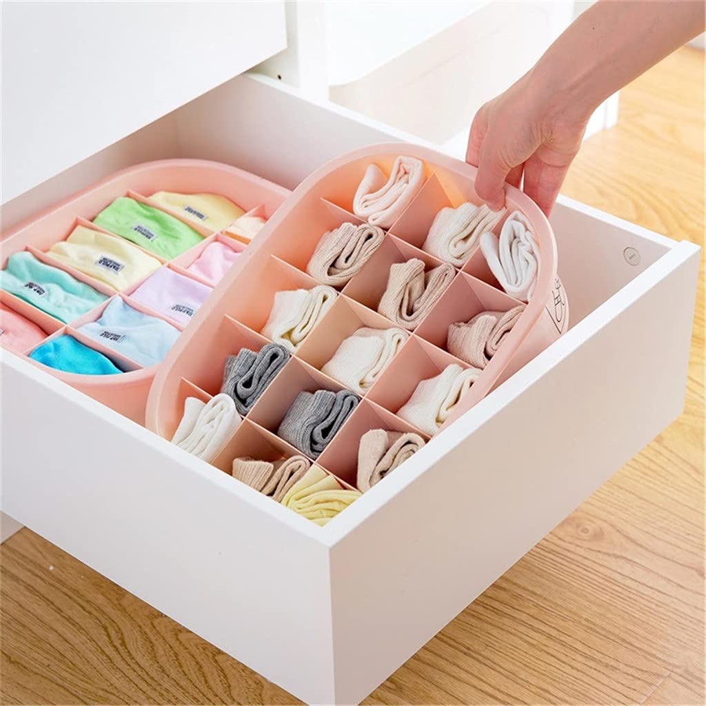 sous-vêtements Placard Organisateur Tiroirs de Rangement en Plastique Diviseur Boîte de Rangement avec Compartiments Chaussettes Shorts Soutien-Gorge (Argento)