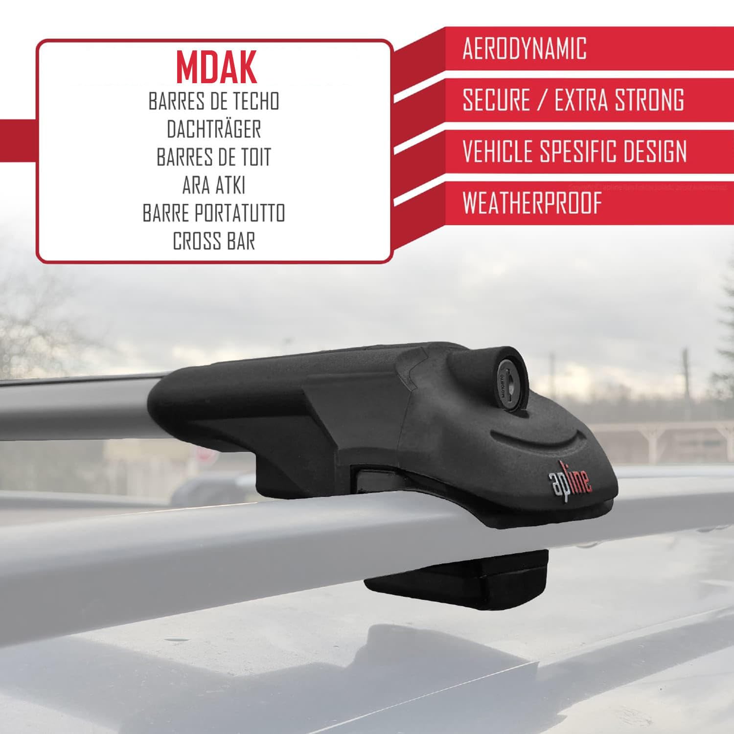 MDAK Compatible con Subaru Forester 5 (SK) 2019-2024 Ace-1 Barras de Techo Auto Portaequipajes Barras Transversales Gris Aluminio 2 Barras