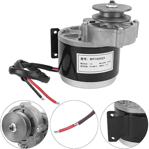 Miniatura 8 de Keenso 12 V 250 W Durable Buen Metal Geared Motor Polea de correa de cobre puro accesorio de motor eléctrico Accesorios de modificación de bicicleta