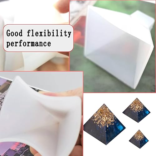 Miniatura 5 de Markeny Moldes de fundición de resina de 5 tamaños, molde de resina piramidal, moldes de silicona para manualidades, moldes de fundición