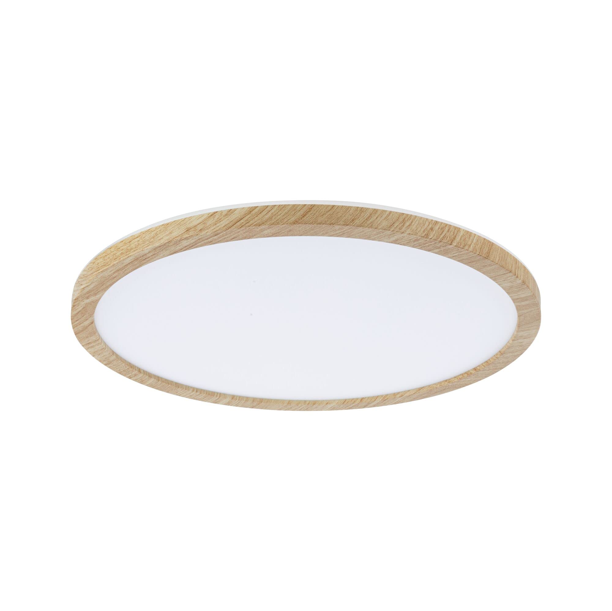Paulmann 71033 Panneau LED Atria Shine Plafonnier avec rétro-éclairage rond IP44 16W 1600lm 293mm esthétique bois matière plastique 4000K Luminaire de salle de bain