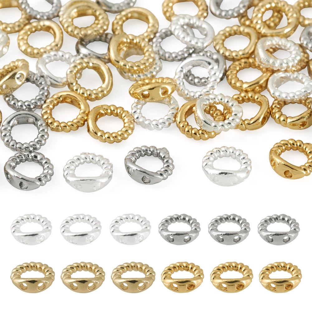 Connecteurs de perles en laiton pour fabrication bijoux collier bracelet DIY - Lot de 60 pièces