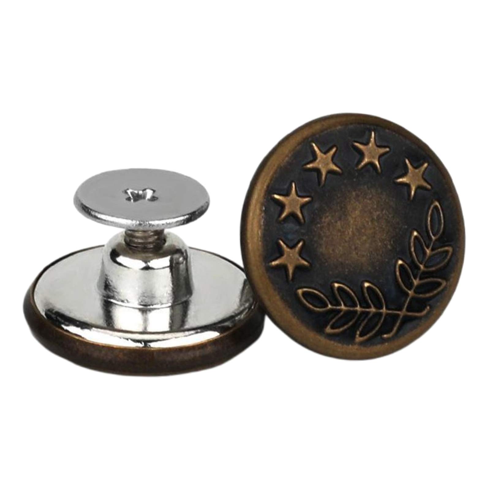 Boutons instantanés pour jeans FITYLE x3 broches amovibles en bronze