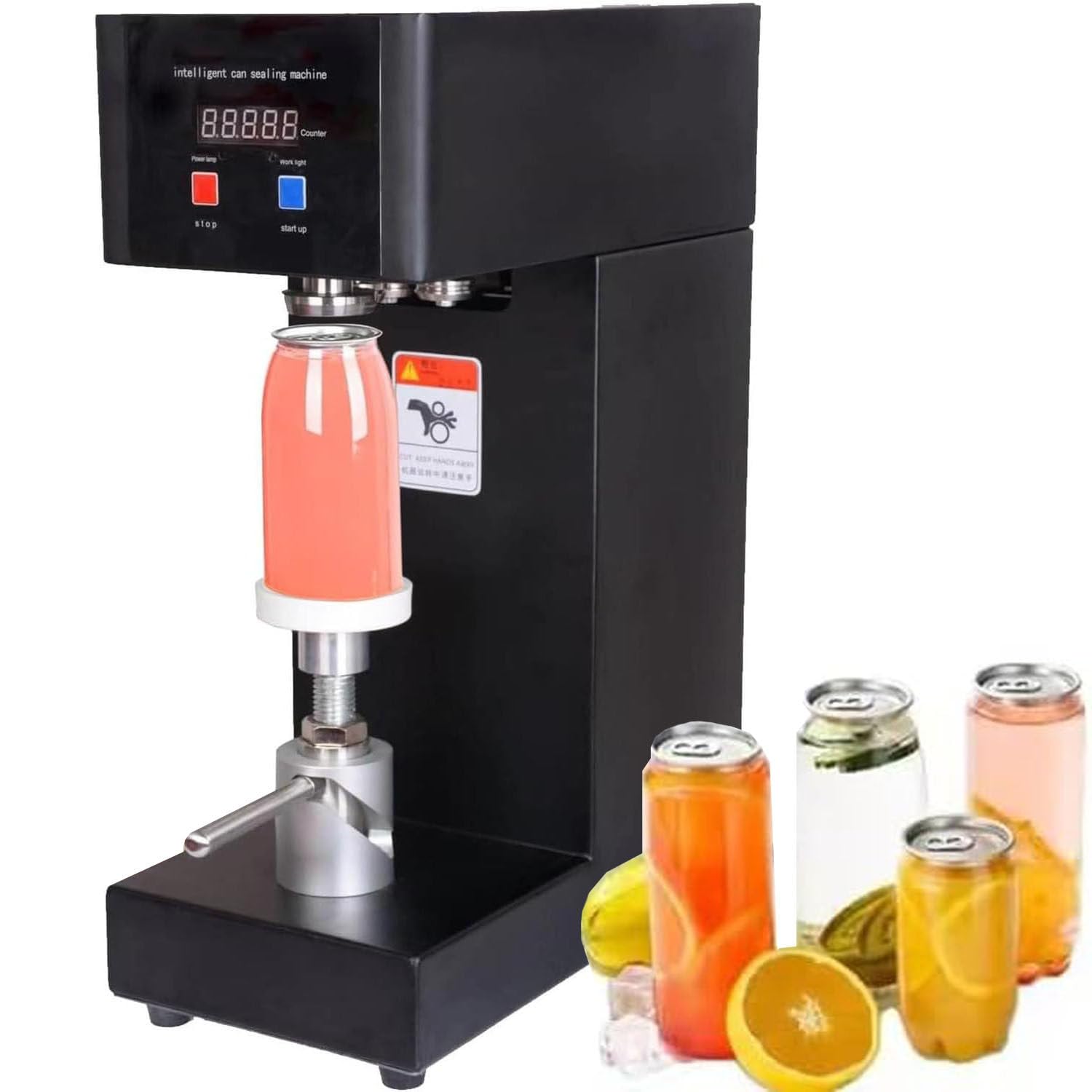 ASerZenith Automatic Can Sealer And Seamer For Plastic, Glass, Tin Bottles - Efficient Sealing Solution For Commercial Use,Black