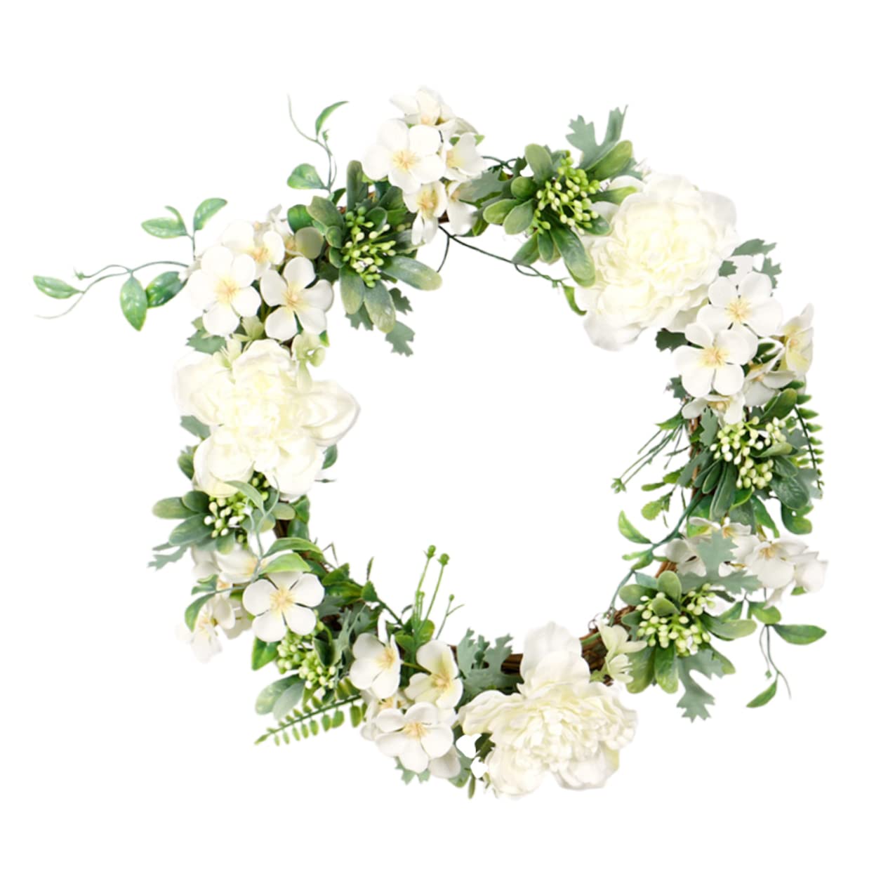 STOBAZA 2stücke Künstlicher Camellia Blumenkranz Weiße Wanddekoration Für Tür Und Festlichkeiten Pflegeleicht Und Langlebig Für Hochzeiten Partys Und Zuhause