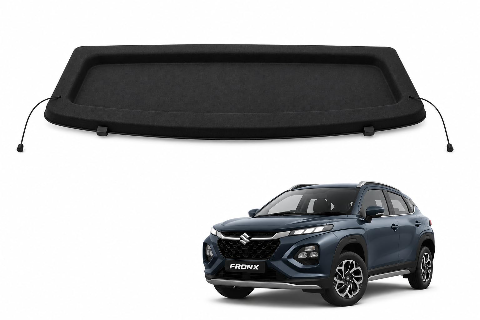 Unbreakable OEM Parcel Tray for Maruti Suzuki Fronx, Black | Injection Moulded, Adjustable Rear Cover, All Models Fit, Dicky Tray, OEM Type-image-11