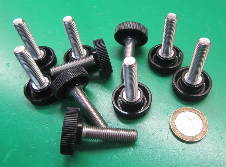 18-8 SS Plastic Head Knurled Thumb Screws FT 5/16-24 x 1.25 Length 10 Pcs