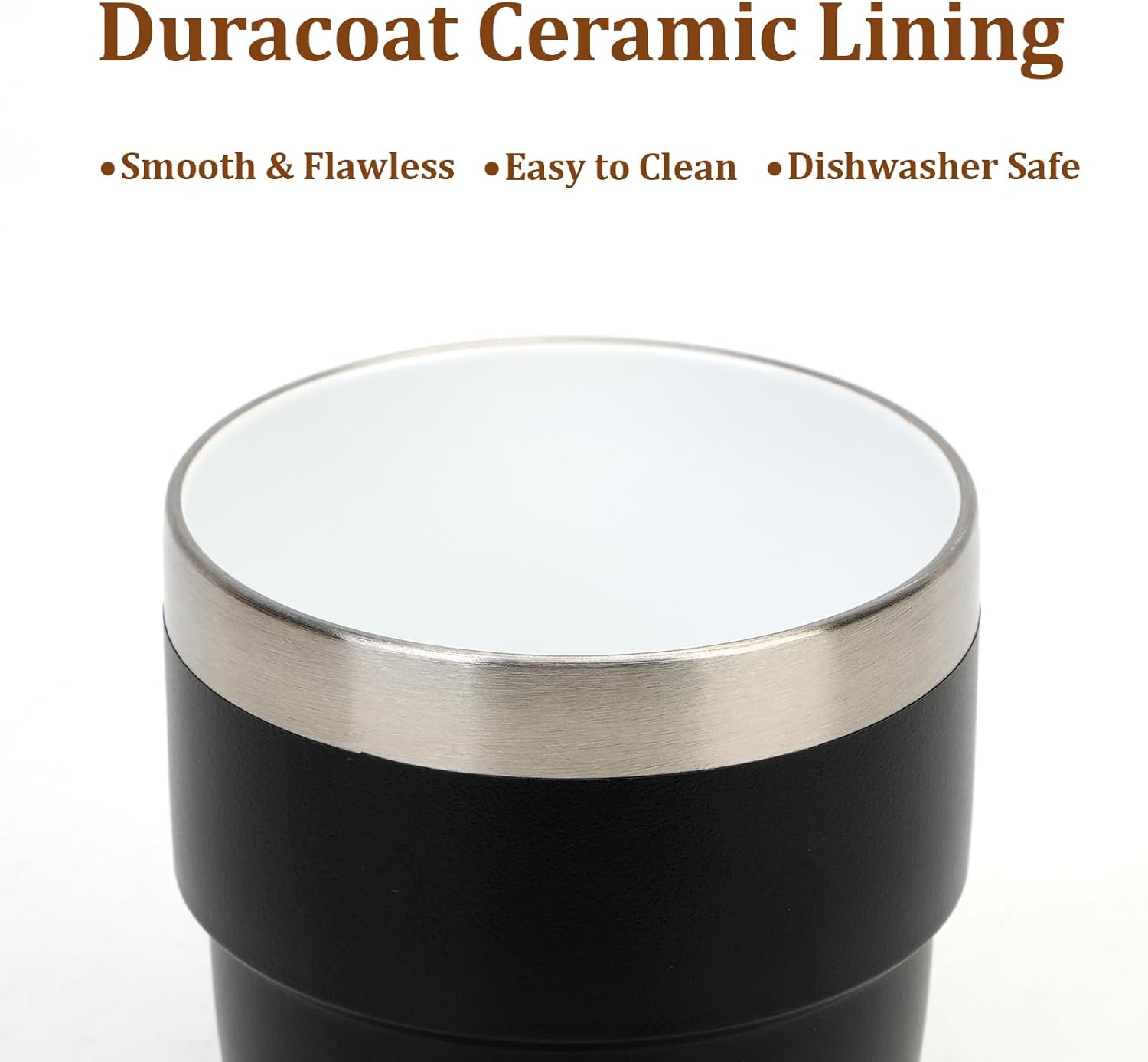 Zenbo 4 oz Espresso/Coffee Cups, Ceramic-Lined Double Wall Vacuum Insulated 18/8 Stainless Steel, Stackable & Dishwasher Safe, Space-Saving, Compatible with Most Espresso & Coffee Makers, 2 Pack - Image 6