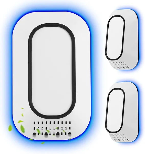 PVACG 3-Pack Plug in Ionizer Air Purifier with Ice Blue Hover Light, 4 Built-in Brushes Negative Ion Air Purifier for Home,2W Ultra-Low Energy for Bedroom, Office Desk,Living Room,Bathroom(3)