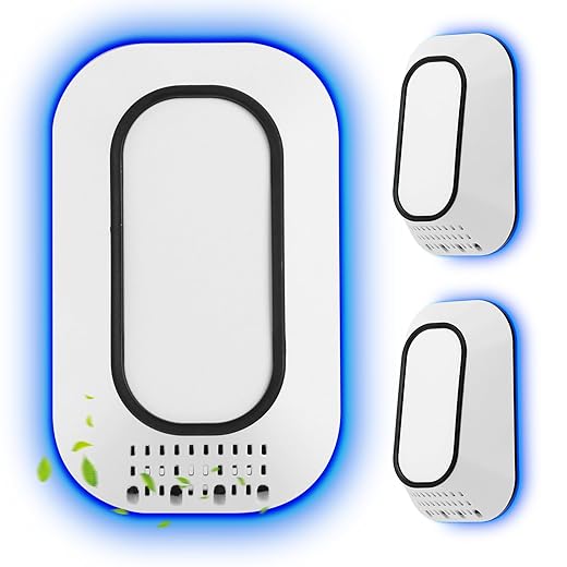 3-Pack Plug in Ionizer Air Purifier with Ice Blue Hover Light, 4 Built-in Brushes Negative Ion Air Purifier for Home,2W Ultra-Low Energy for Bedroom, Office Desk,Living Room,Bathroom(3)