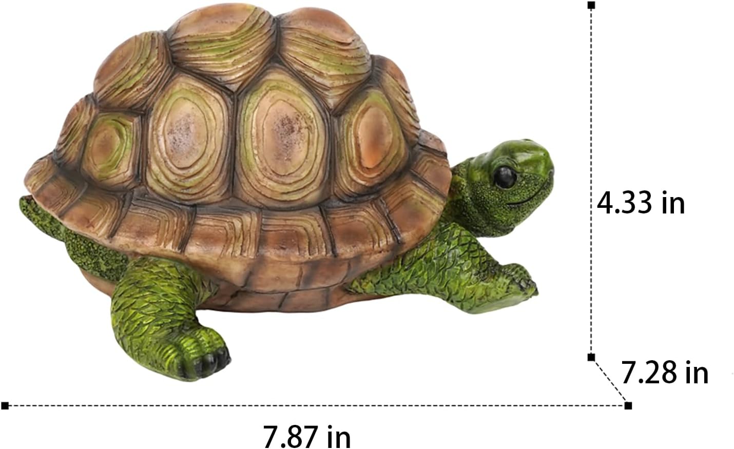 Garden Outdoor Turtle Statue, Resin Garden Sculptures Turtle Decor Realistic Tortoise Figurine for Outdoor Courtyard, Lawn Landscape, Pond,Festival and Birthday Gifts (Green-Right)
