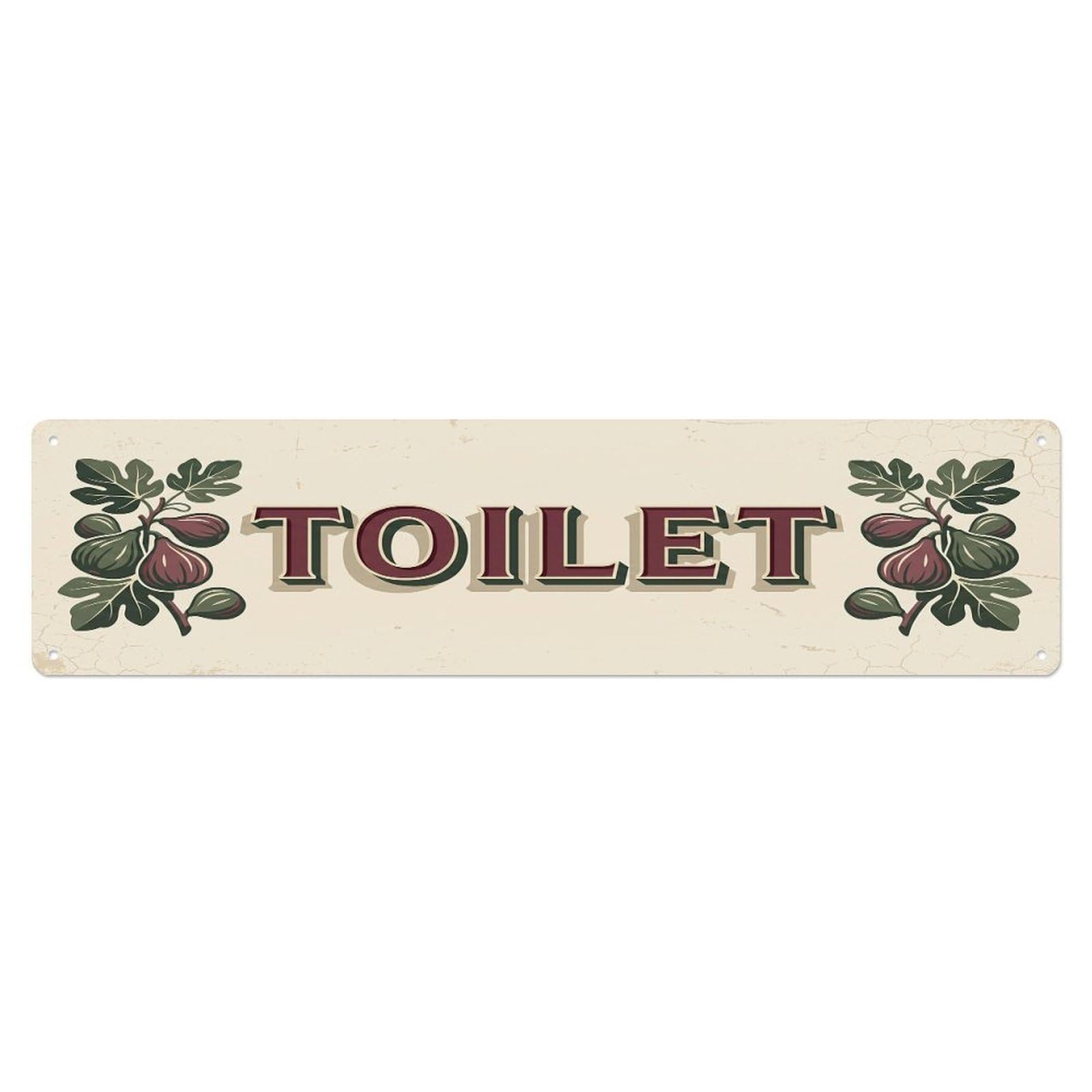 Cmhok Vintage Style Toilet Signage Fig Vintage Metal Tin Sign Wall Decor For Cafe, Club, Garden Metal Poster 4X16inch