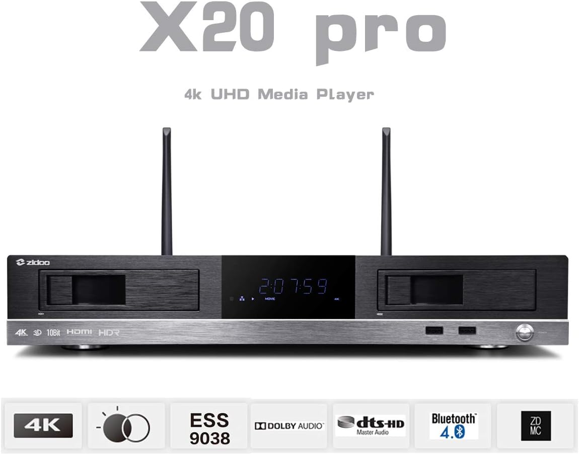 Zidoo PNI-Zidoo X20 PRO Android 7.1TV Box Quad-Core 2 GHz 4 GB RAM 32GB EMMC Media Player Desktop PC - Black