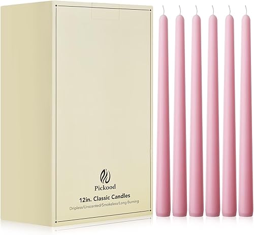 Miniatura 5 de Velas cónicas largas de 10 pulgadas sin aroma y sin goteo de 30 unidades, paquete a granel - Velas cónicas blancas a granel, perfectas para bodas