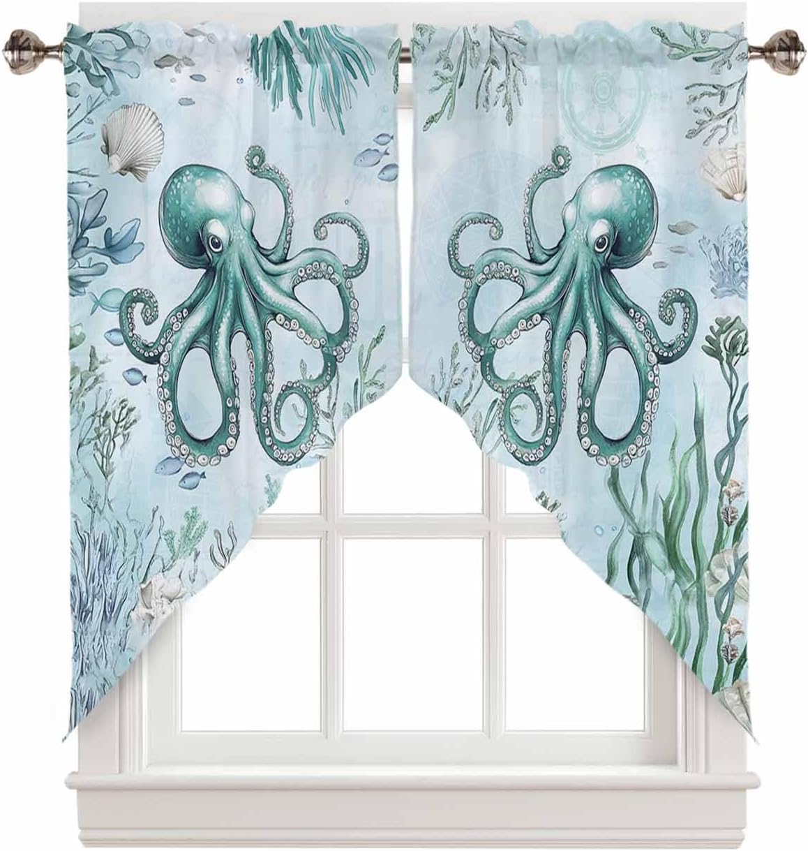 BEMIGO Love Heart Swag Valances Kitchen Decor Curtain Pink Love Rod Pocket Thermal Insulated&Washable Window Curtains for Kitchen Bedroom Valances for Windows 2 Panel, 36x36inch