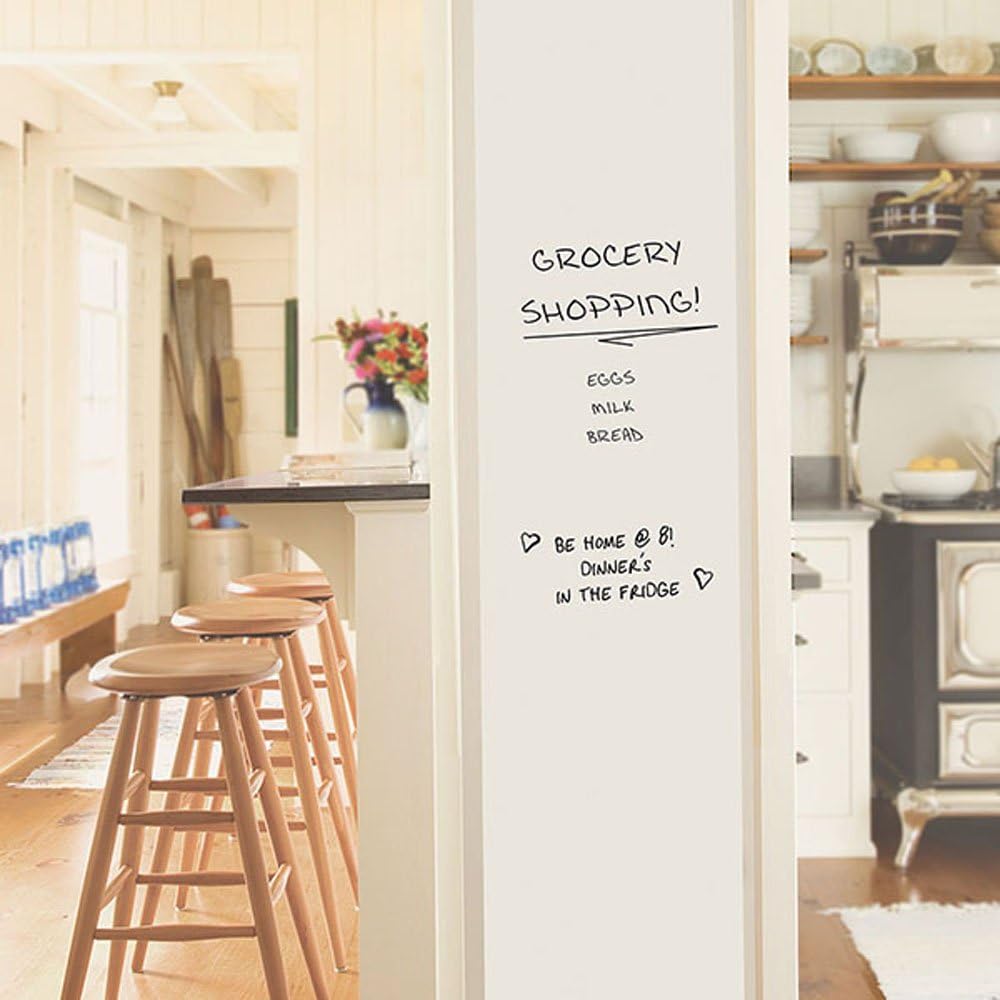 Wall Decal,Chalkboard Wall Sticker, iwolkon DIY Vinyl Chalkboard Removable Whiteboard Wall Sticker Decal PVC Wall Decal Self Adhesive DIY Reusable Erasable Restaurant Home Office