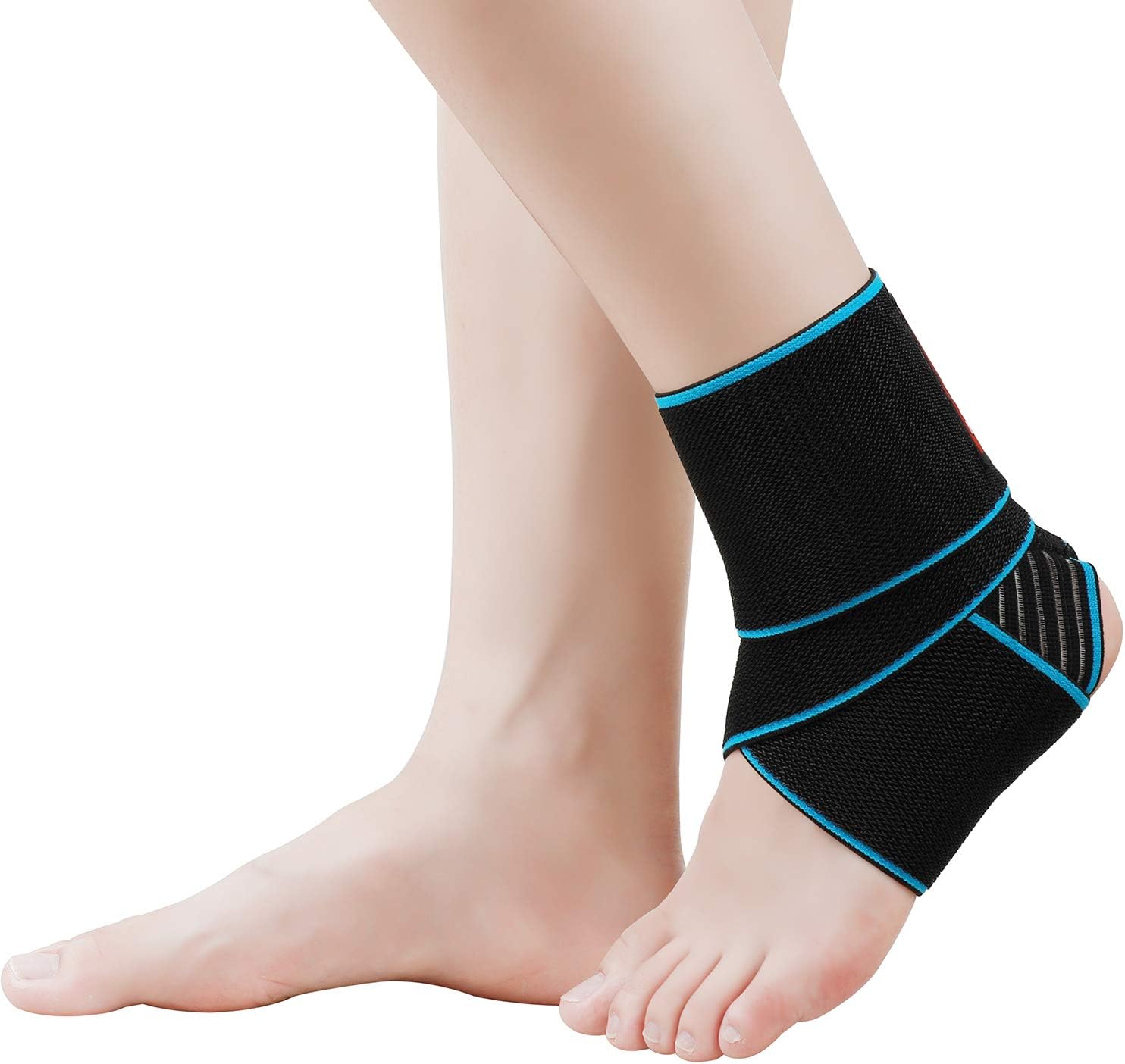 KGONE Adjustable Ankle Support, Ankle Brace Breathable Nylon Elastic Material Ankle Wrap for Sports, Joint Pain, Sprains Fatigue etc, One Size Fits All