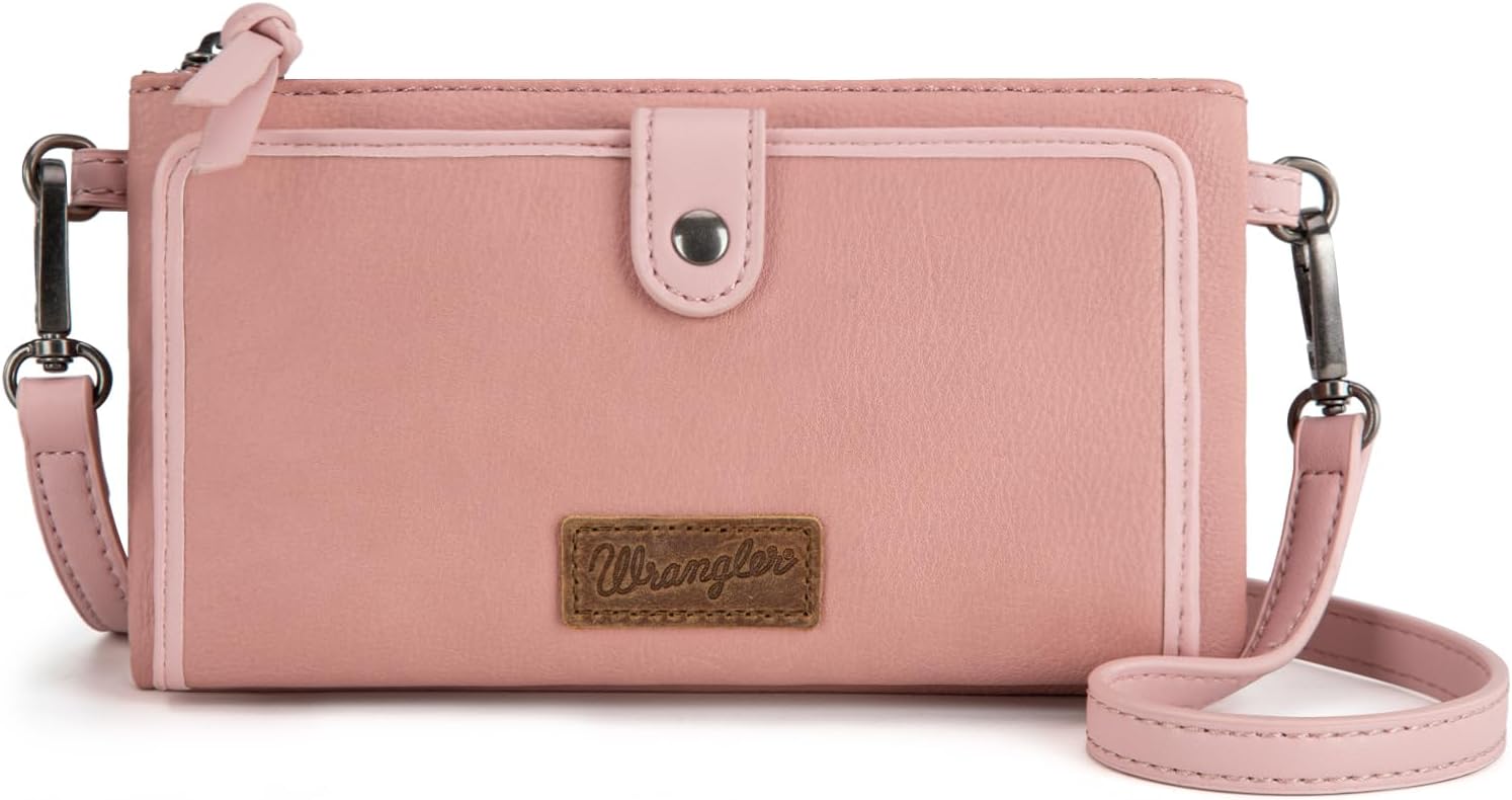 Montana West xWrangler Wallet Women Minimalist Wristlet Wallet for Women RFID Blocking Clutch Purse with with Straps Gift