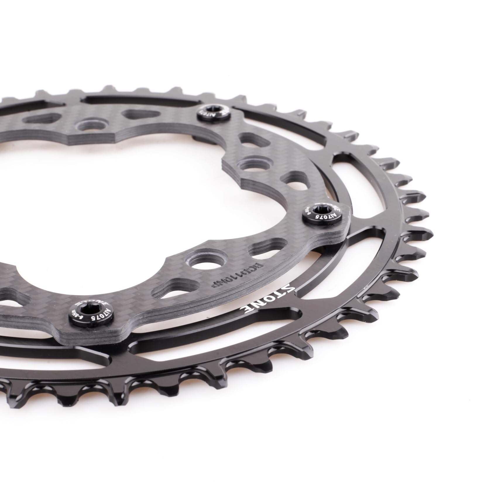 Platos para Bicicletas Plato Redondo Offset Interior Carbono 110BCD 5 Tornillos Plato Ovalado 32 MTB(60T)