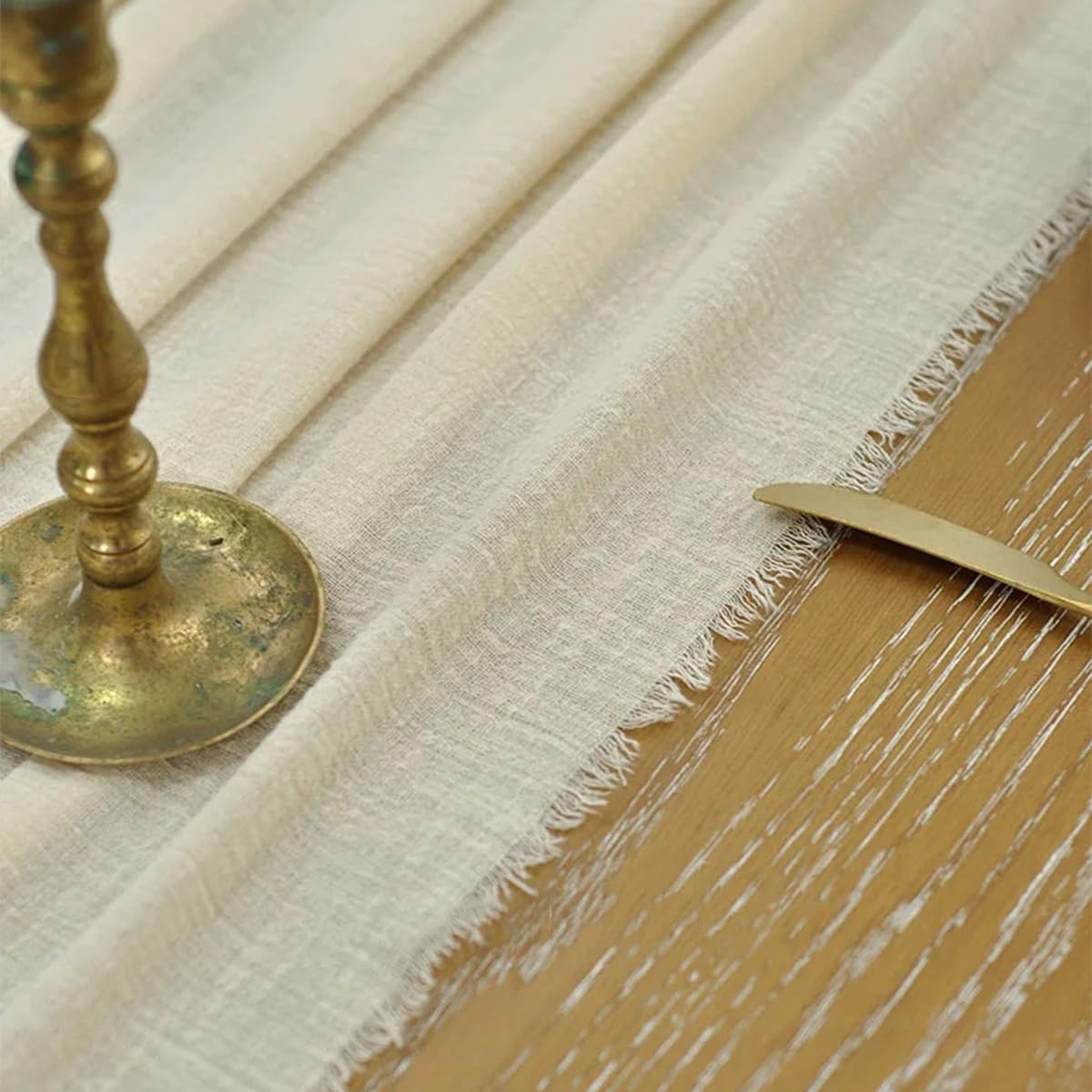 Chemin de Table, 40 x 300 cm, en Coton, pour Mariages, Anniversaires, décoration intérieure et fêtes, Couleur Blanc