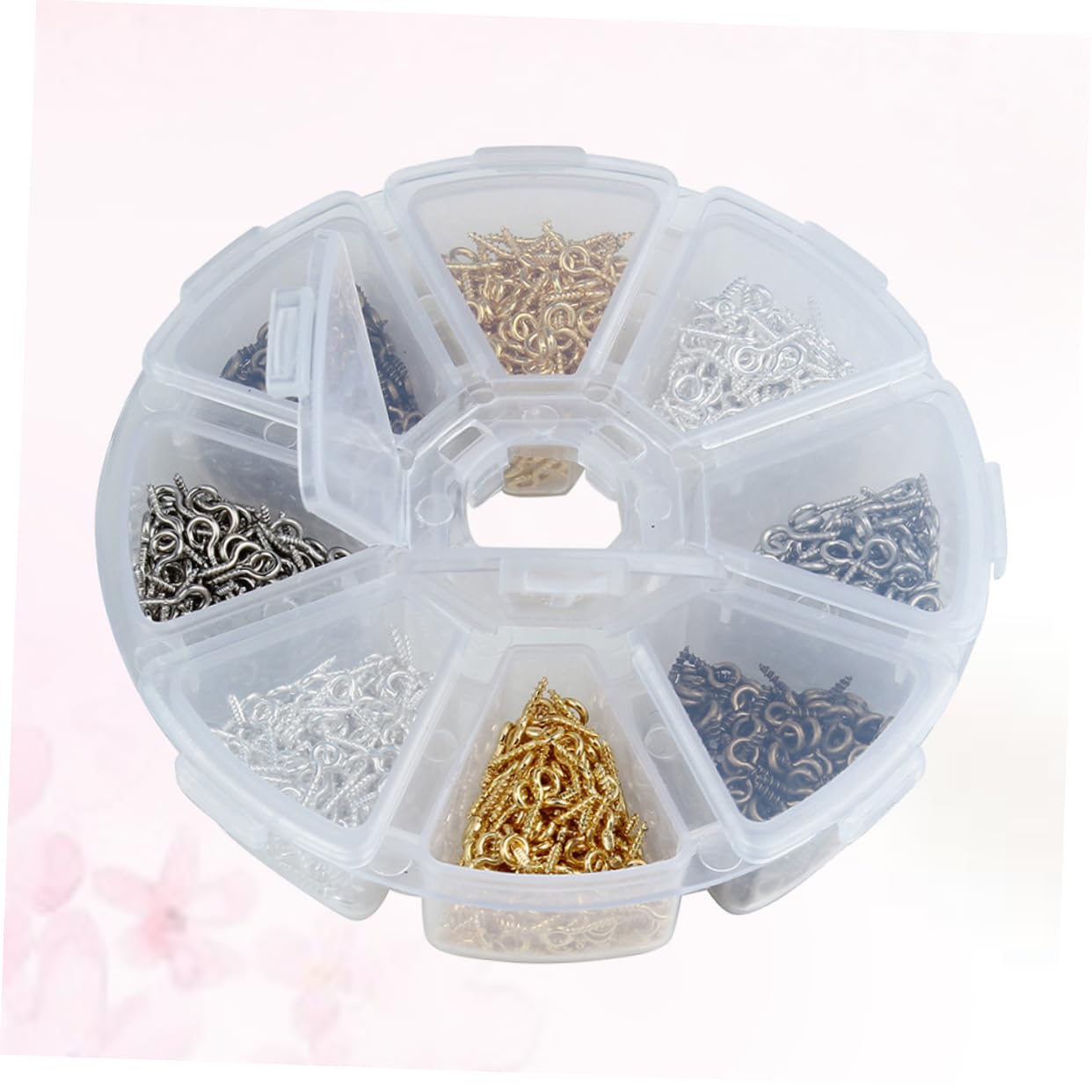 DOITOOL Jewelry Making Findings Screw Eye Pin Peg Self Tapping Screw Hooks Ring 4x10mm 800/pkg