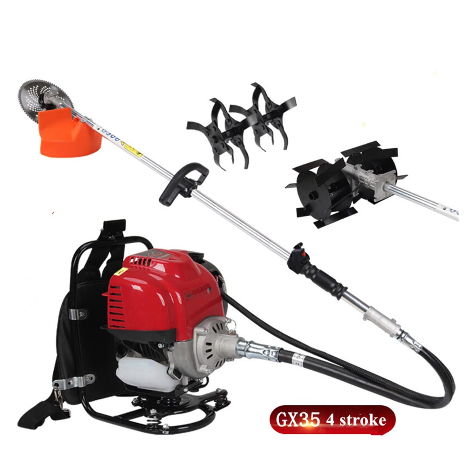 Desbrozadora de mochila 9 en 1, cortadora de césped con GX35, 4 tiempos, 35cc, motor de gasolina, cortadora de árboles, Mini timón