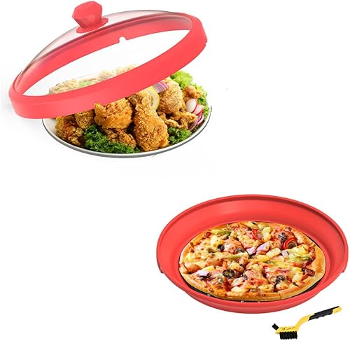 Cubierta de vidrio para microondas, tapa protectora de salpicaduras y plato de cuenco de vidrio de silicona