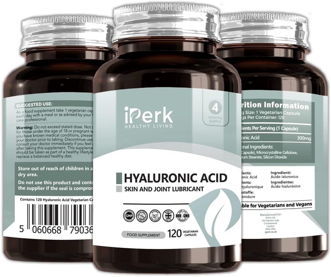 iperk Hyaluronic Acid 300mg | 120 Capsules 4 Months Supply | Hyaluronic Acid Supplement - Image 4