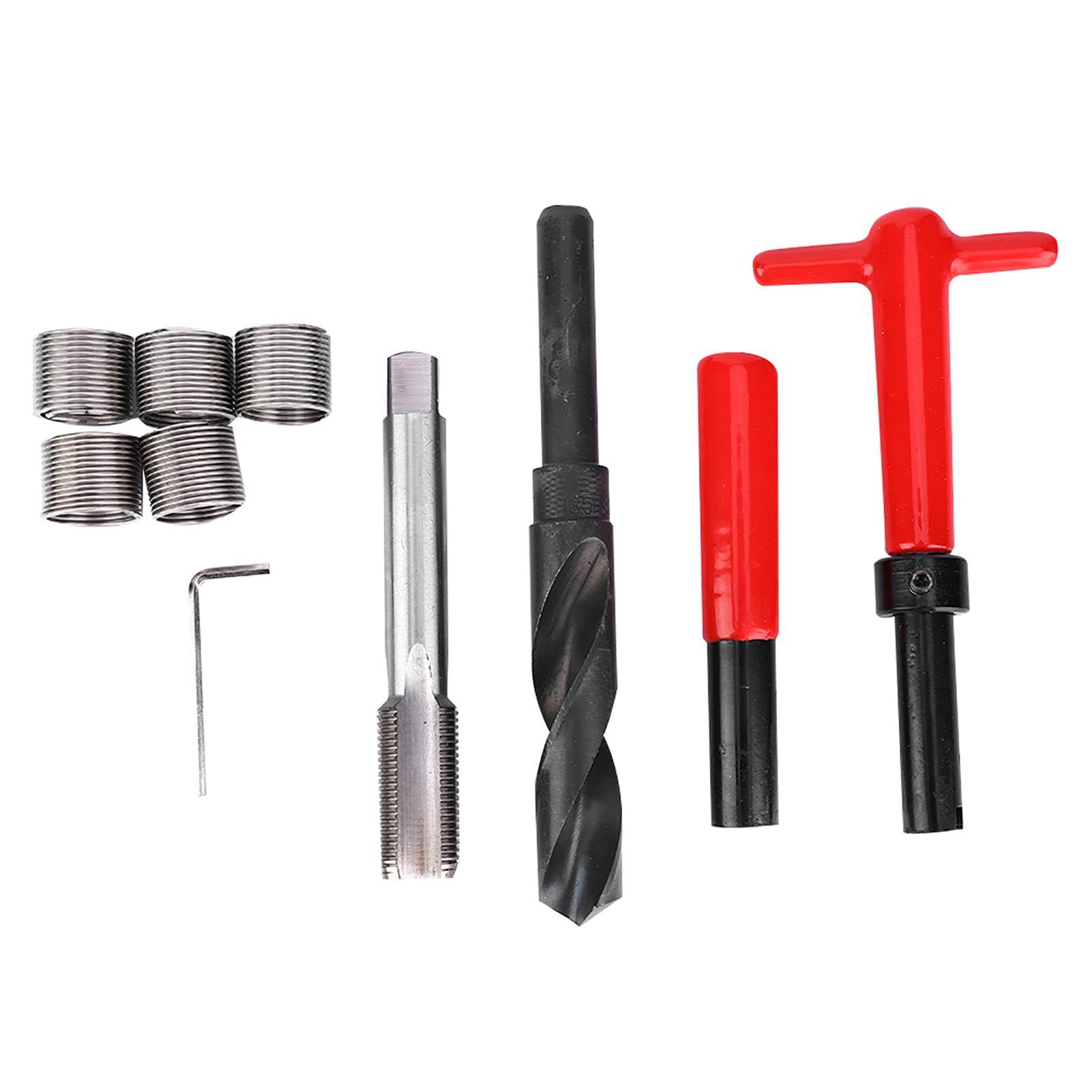 NDNCZDHC 10Pcs Thread Repair Kit with Twisted Drill M18x1.5 Threaded Inserts Tap Wrench Thread Repair Tool