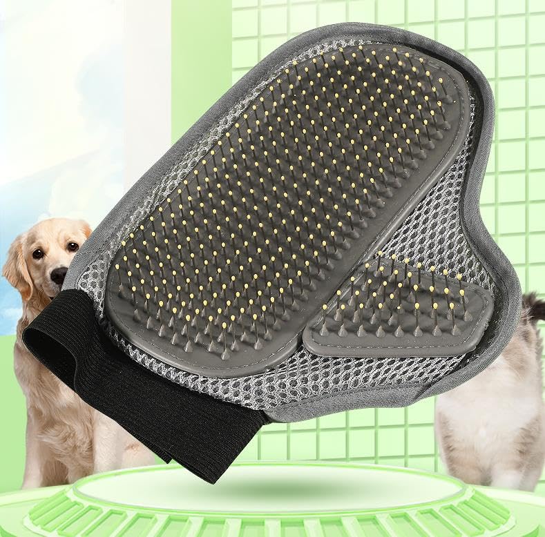Pet Hair Removal Mitt - Comfortable Grooming & Deshedding Tool, Grey - Image 4