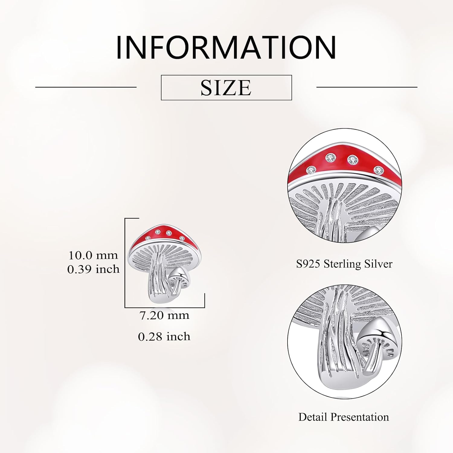 Mushrooms Stud Earrings Sterling Silver Cute Mushroom Earring Nature Gifts for Women Men