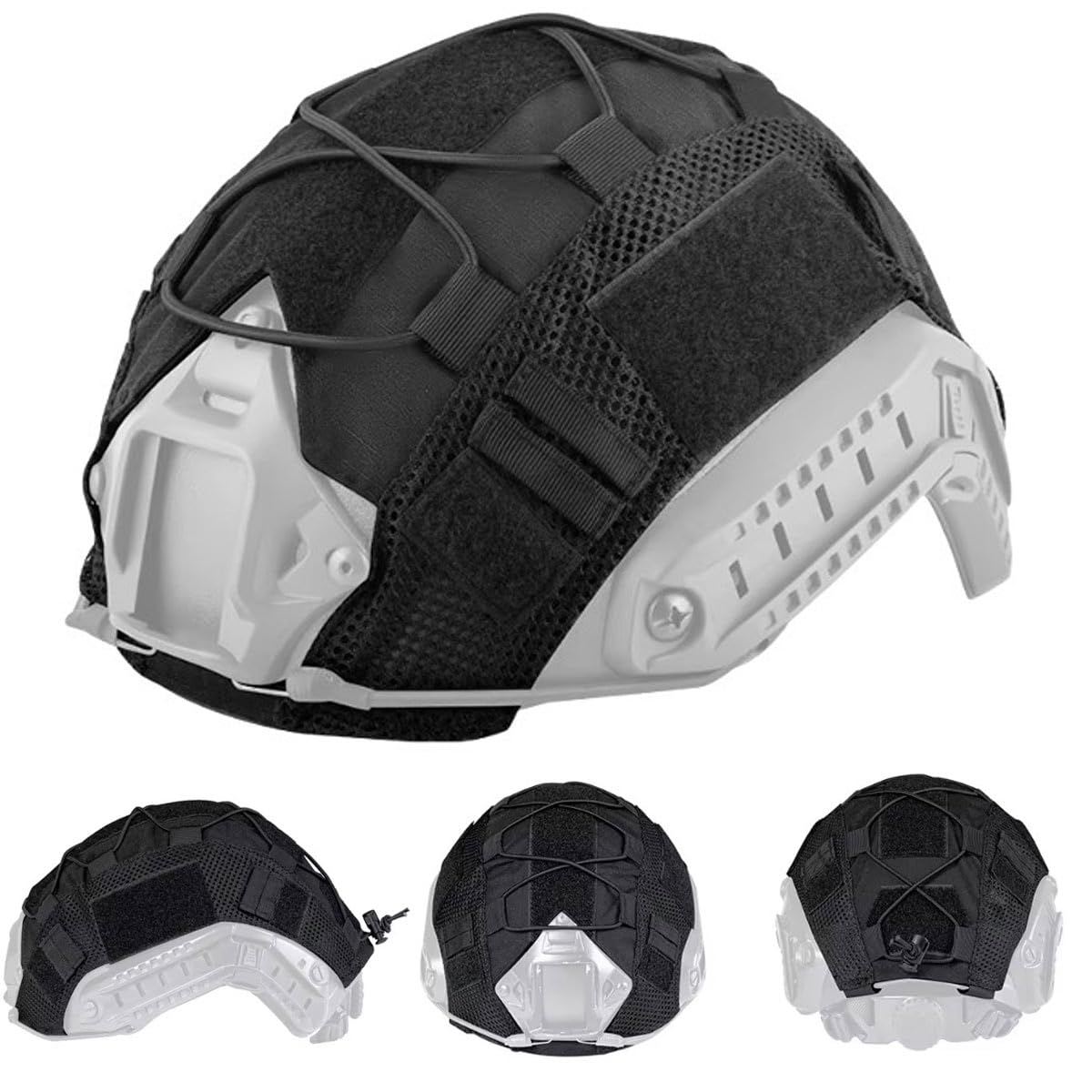Black Tactical Fast Helmet Cover for Airsoft Combat Helmets MH/BJ/PJ