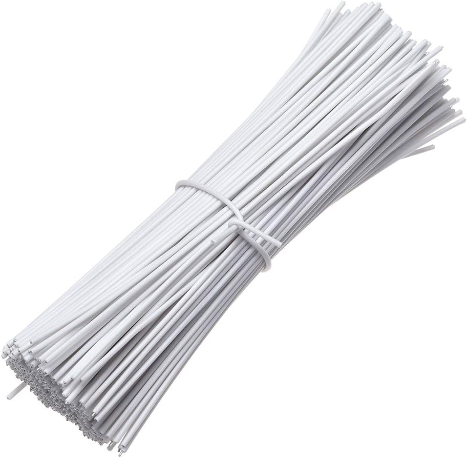 uxcell Metallic Twist Ties 100mmx1mm Plastic White Cable Cord Ties 1000pcs