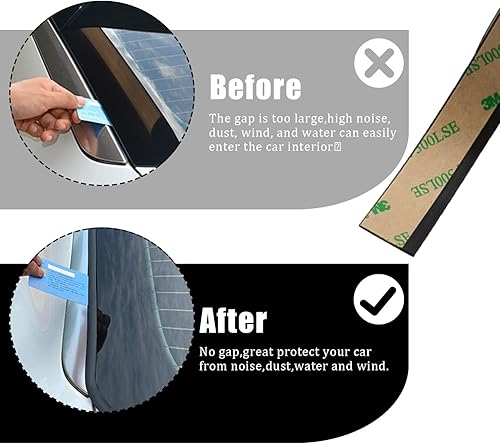 Miniatura 3 de Tira de sellado de parabrisas de automóvil de 16.5 pies, tira de sellado de goma, tira de goma para parabrisas delantero y trasero, techo solar,