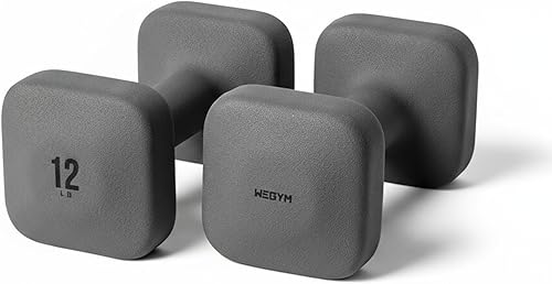 Miniatura 15 de WeGym SafeGrip Square Dumbbells with Anti Slip Handles, Aesthetic Free Weights for Home Workouts, Stable Design Prevents Rolling during Floor