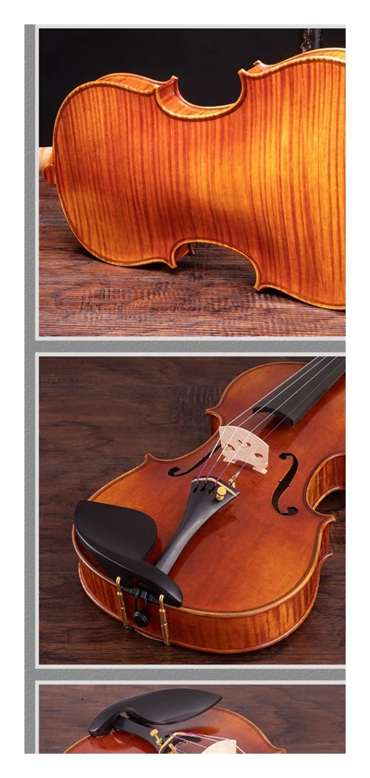 Violín 4/4,1/2 /, 3/4,1/4 Violín Hecho A Mano De Madera Maciza para Niños Práctica Práctica Práctica (Color : 3/4)