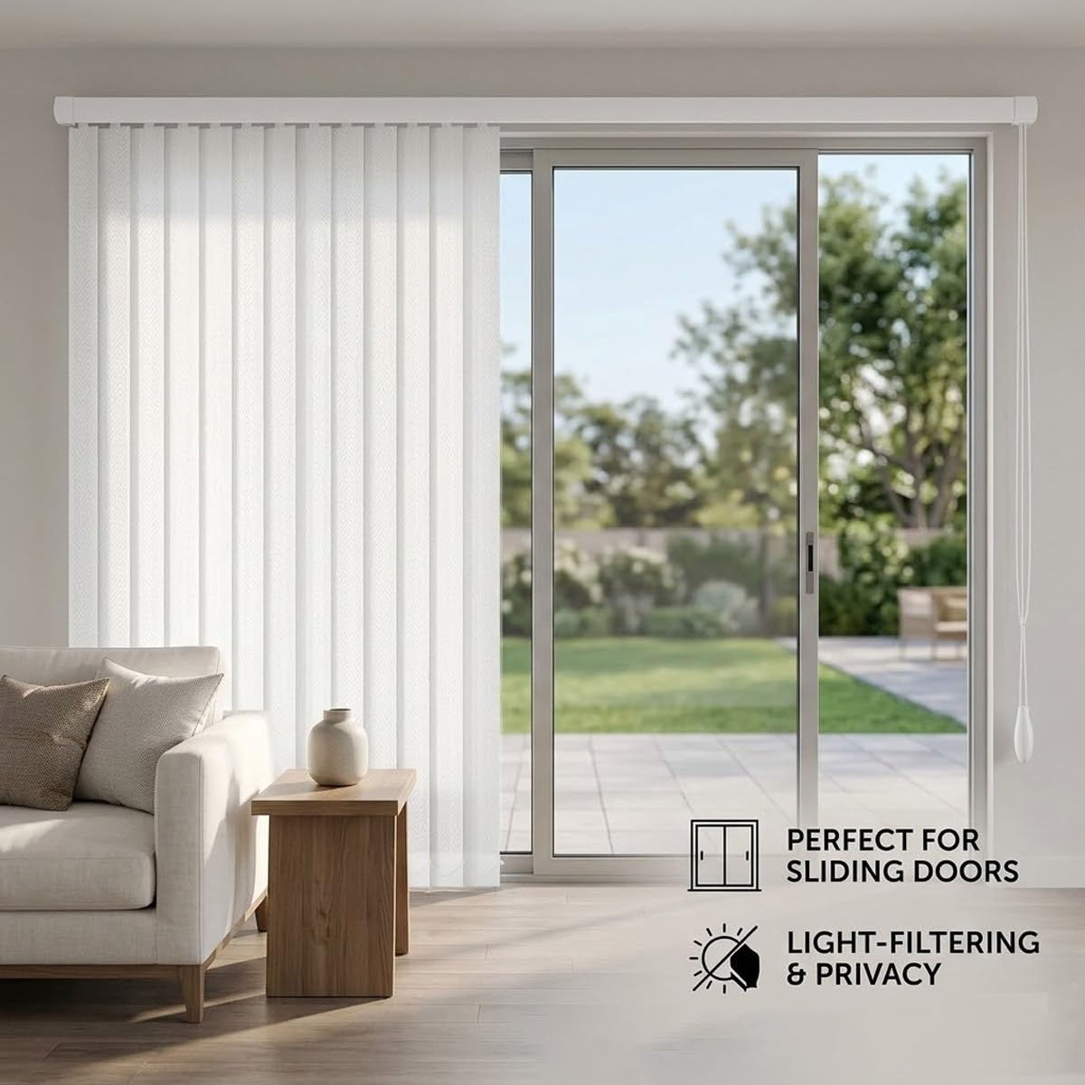 Tende A Lamelle Verticali Per Interni, Tende Verticali A Lamelle Scorrevoli, Regolazione Luce E Isolamento Termico, Veneziane Da Per Soggiorno Cucina E Ufficio(210W x 240H cm)