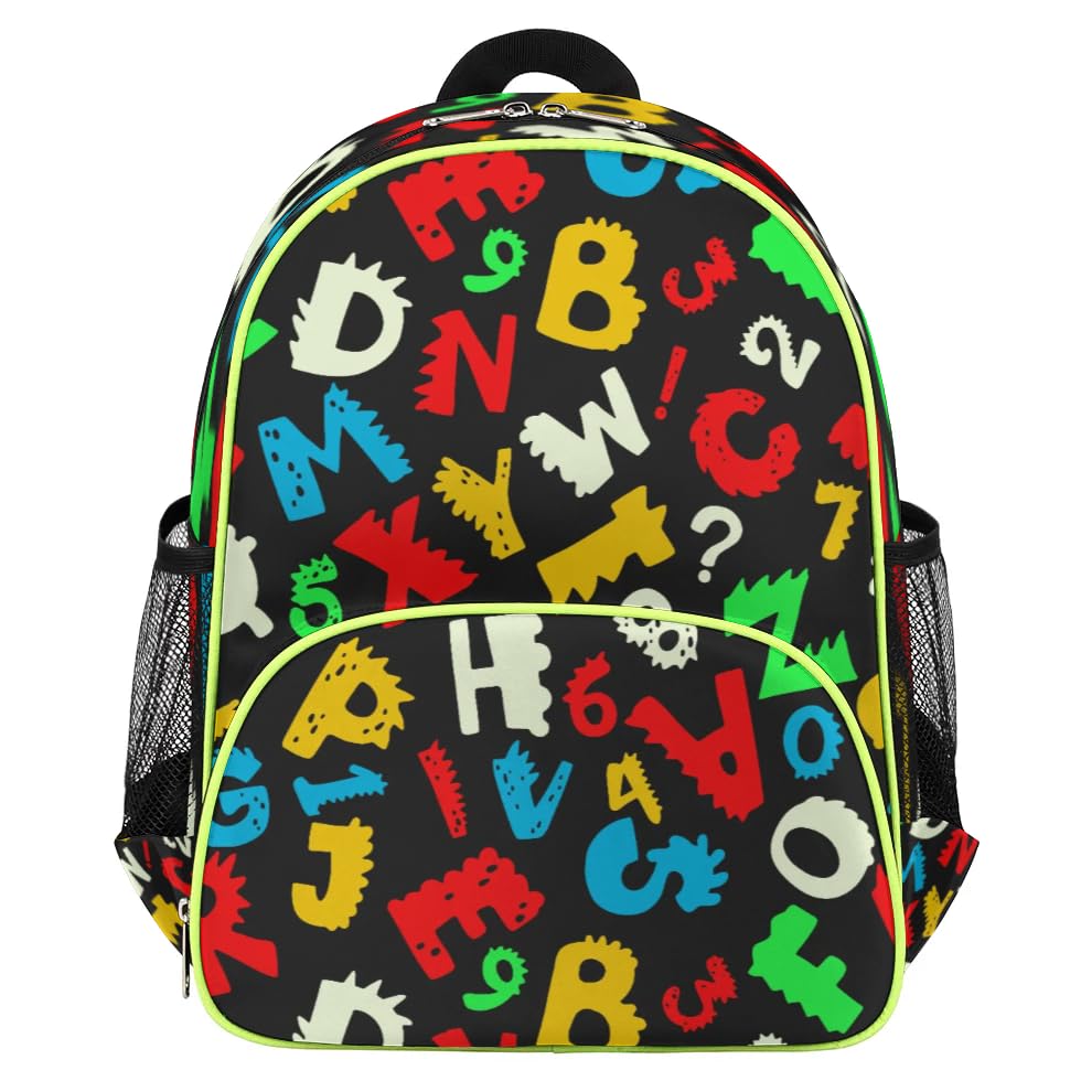Alphabet Toddler Backpack for Boys Girls, Kids Bookbag Preschool Kindergarten School Backpack for Daycare Nursery with Chest Strap